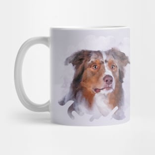 Australian Shepherd - Aussie Watercolor Digital Art Mug